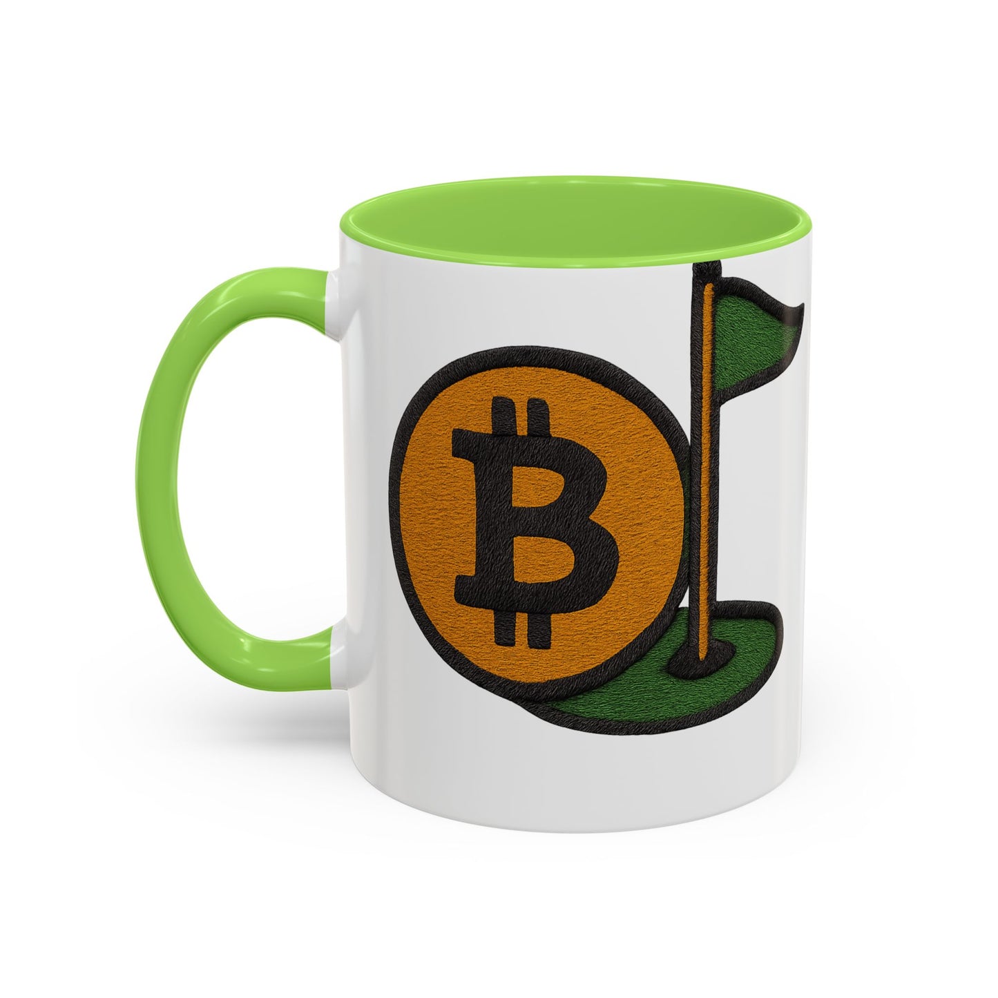 Colorful Bitcoin Golf Mug, Golf Lovers, Cryptocurrency Enthusiasts, Fun Gift for Holidays, Coffee Cup