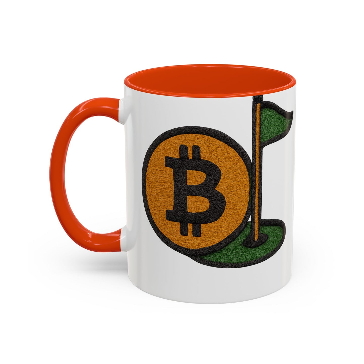 Colorful Bitcoin Golf Mug, Golf Lovers, Cryptocurrency Enthusiasts, Fun Gift for Holidays, Coffee Cup