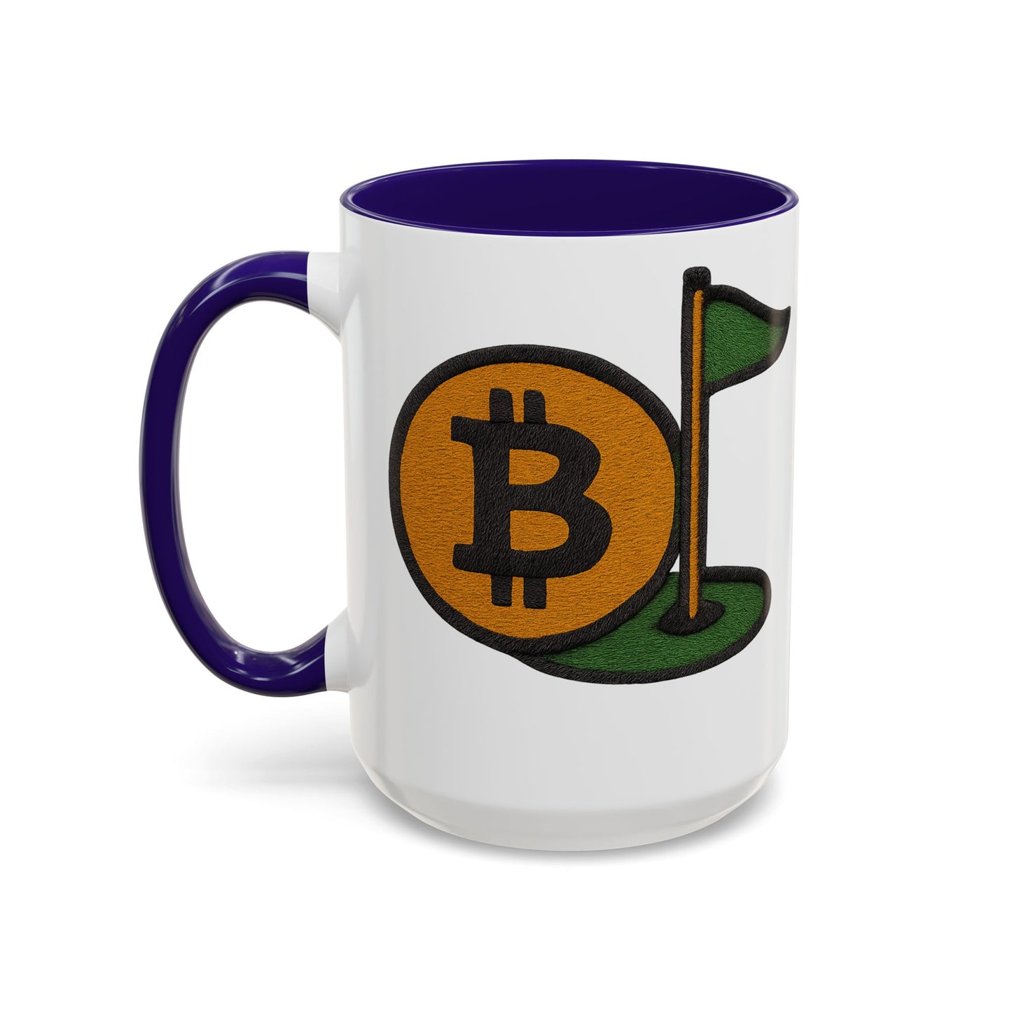 Colorful Bitcoin Golf Mug, Golf Lovers, Cryptocurrency Enthusiasts, Fun Gift for Holidays, Coffee Cup