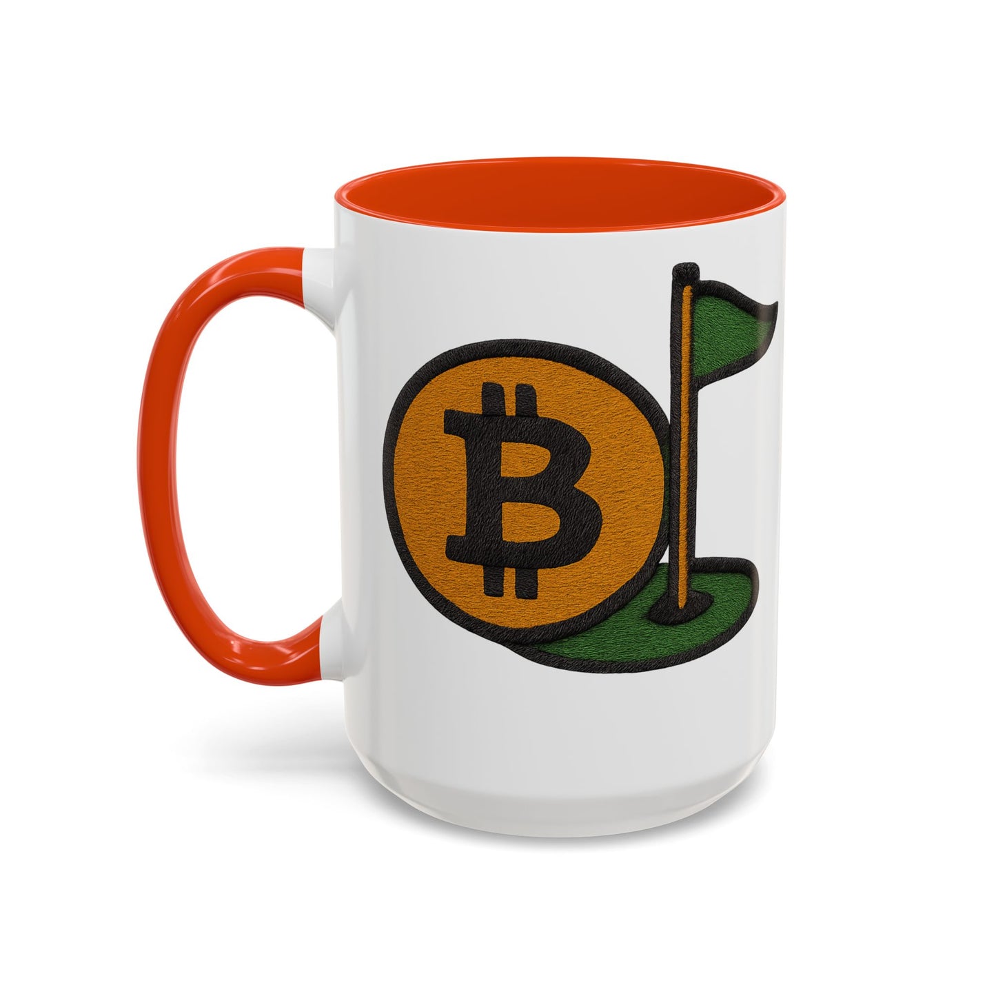 Colorful Bitcoin Golf Mug, Golf Lovers, Cryptocurrency Enthusiasts, Fun Gift for Holidays, Coffee Cup