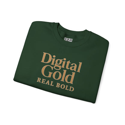 Sudadera de cuello redondo con diseño dorado digital: moda acogedora, regalo para amantes de la tecnología, cumpleaños y ropa informal, comodidad y estilo para el día a día. 