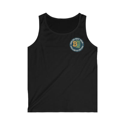 Camiseta de tirantes con humor sobre Bitcoin: Pregúntame por qué llora tu dólar, camiseta de criptomonedas, divertida, moda para el gimnasio