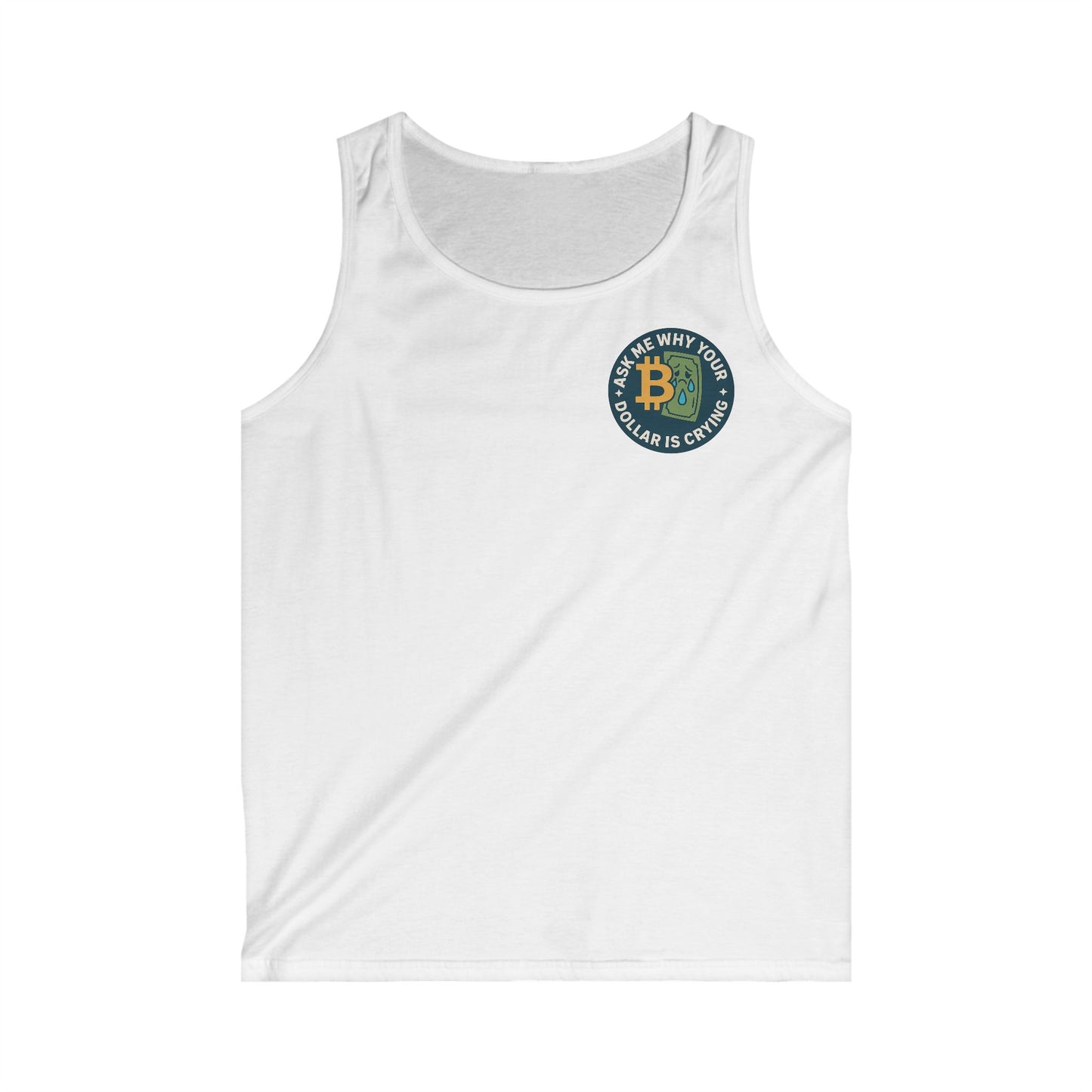 Bitcoin Humor Tank Top - Ask Me Why Your Dollar Is Crying, Cryptocurrency Top, Funny, Gym Fashion