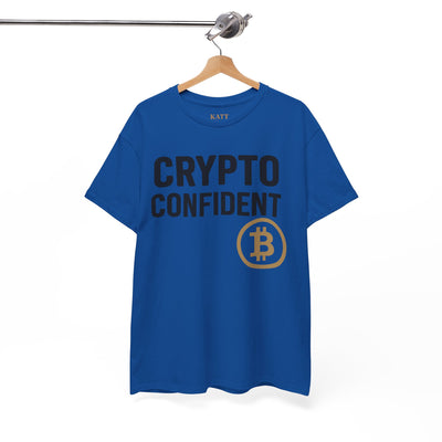 Camiseta unisex de algodón grueso Crypto Confident: amantes de las criptomonedas, ropa informal, entusiastas de la tecnología, camisetas de criptomonedas