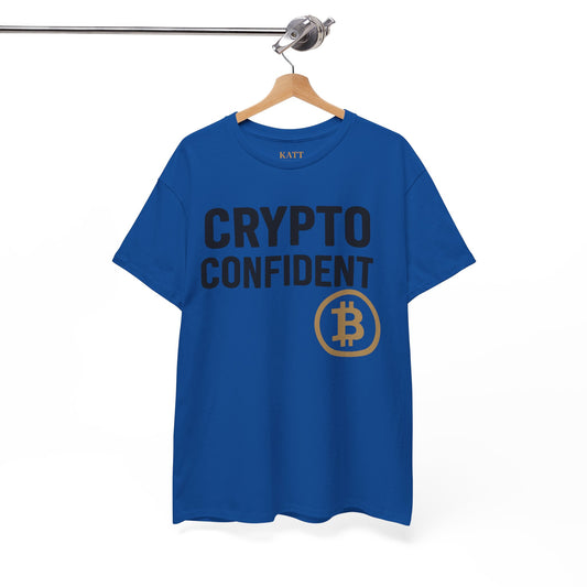 Crypto Confident Unisex Heavy Cotton Tee - Crypto Lovers, Casual Wear, Tech Enthusiasts, Cryptocurrency Shirt