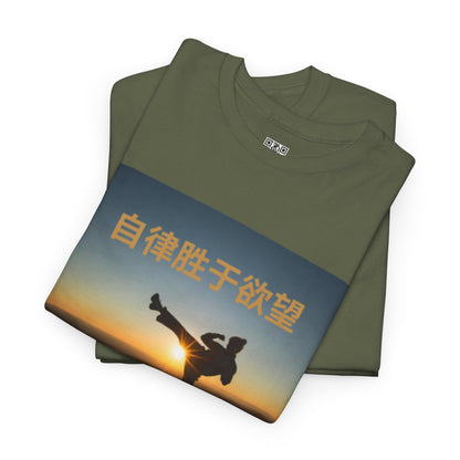 "Discipline Triumphs Over Desire" - Chinese Trendy Tshirt, Gildan 5000 Heavy Cotton Tee