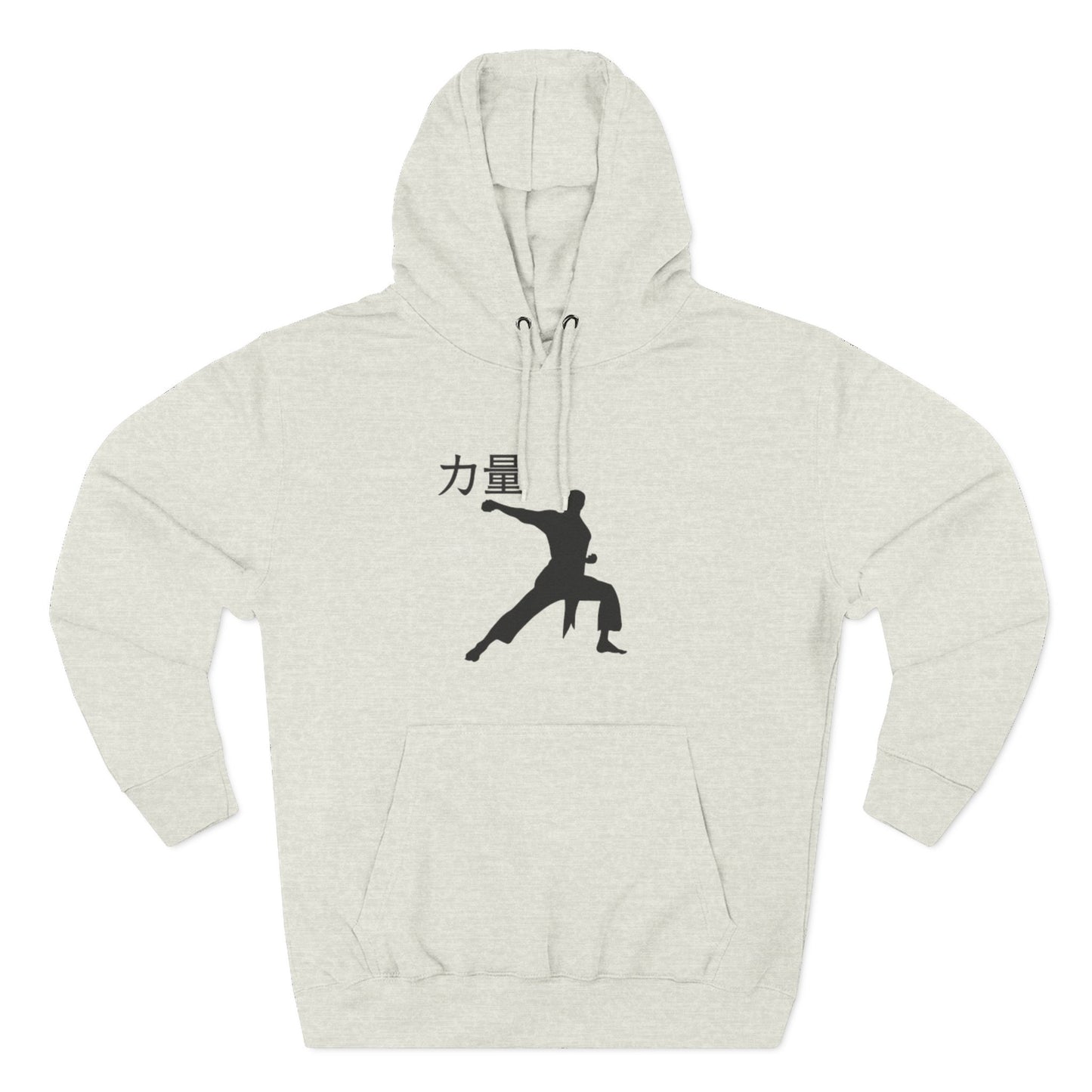 Martial Arts Silhouette Hoodie — Strength (力量) Graphic Fleece