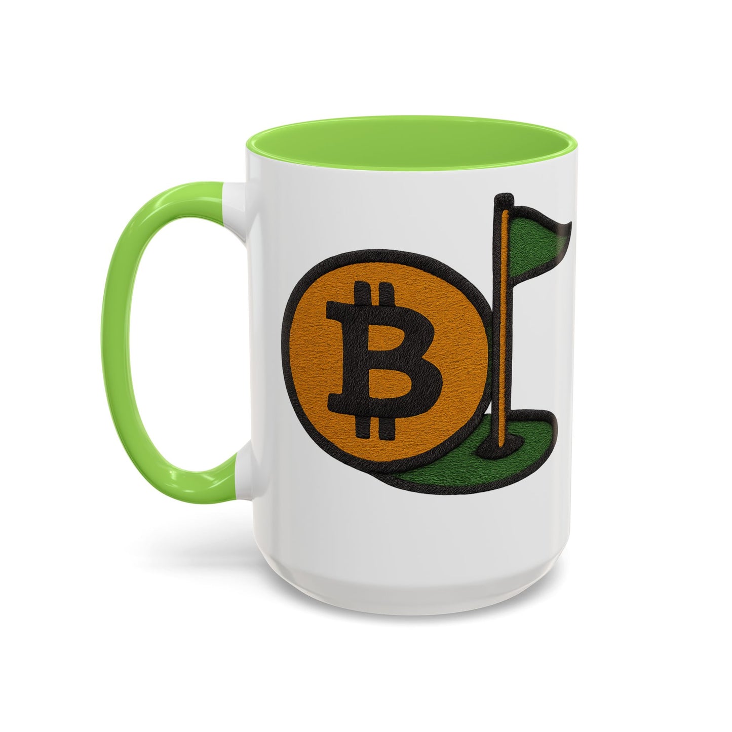Colorful Bitcoin Golf Mug, Golf Lovers, Cryptocurrency Enthusiasts, Fun Gift for Holidays, Coffee Cup