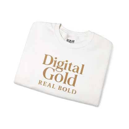 Sudadera de cuello redondo con diseño dorado digital: moda acogedora, regalo para amantes de la tecnología, cumpleaños y ropa informal, comodidad y estilo para el día a día. 
