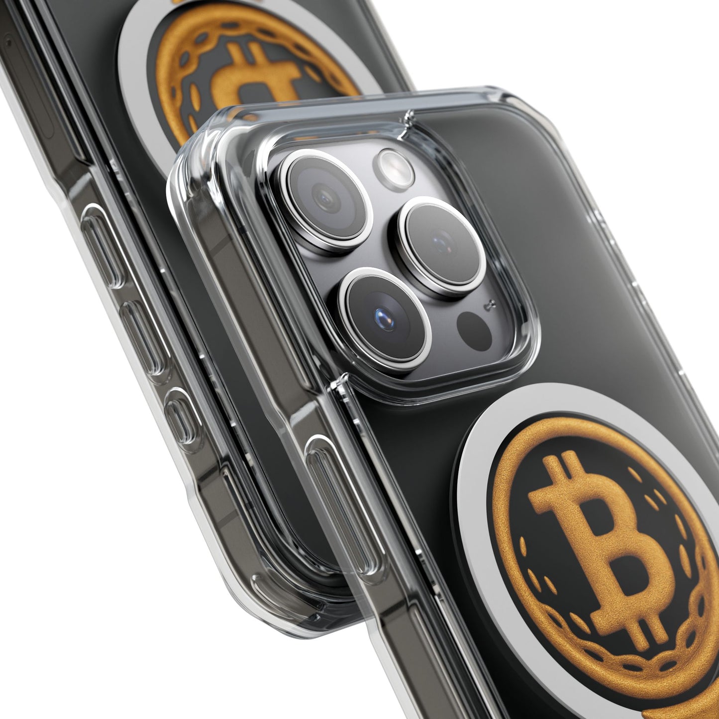 Bitcoin Magnetic Clear Impact Case for iPhone, Cryptocurrency Phone Cover, Tech Lovers
