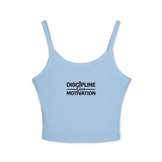 Discipline & Motivation Women's Spaghetti Strap Tank Top, Workout Top, Gym Apparel, Inspirational Gift, Fitness Clothing, Summer Wear