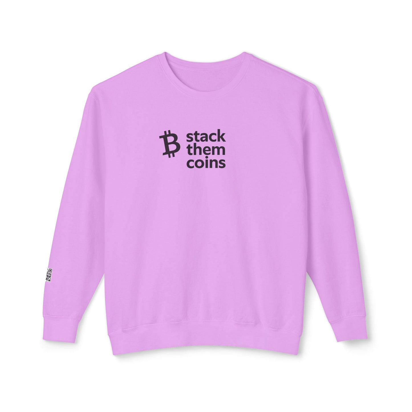 Bitcoin/Cryptocurrency Crewneck Sweatshirt - Stack Them Coins, Cozy for Saving, Crypto Enthusiast, Everyday Wear, Bitcoin Enthusiast