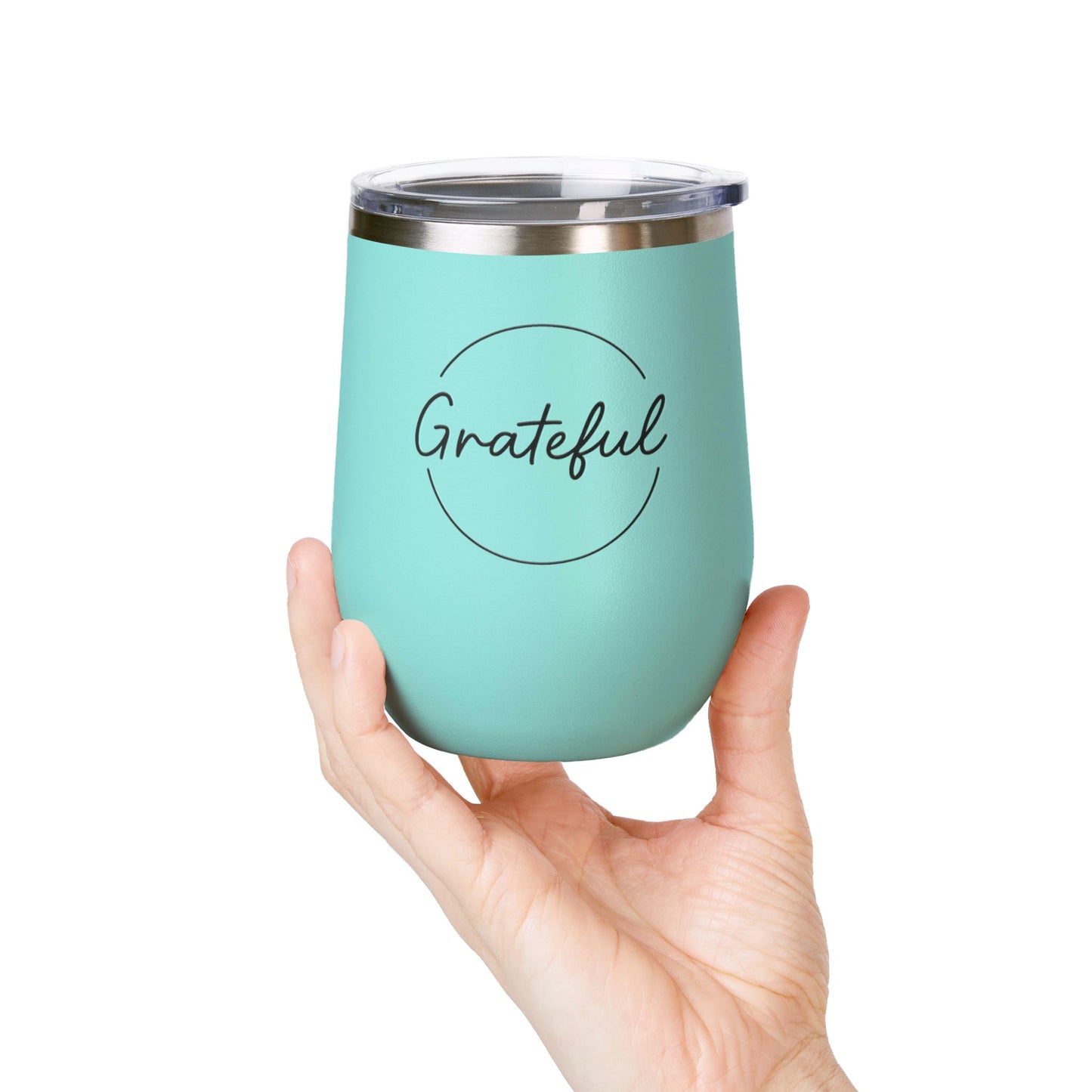 Grateful Wine Tumbler | 12oz Stainless Steel Insulated Cup, Birthday Gift, Wine Lover's Gift, Outdoor Events, Bachelorette Party Favor