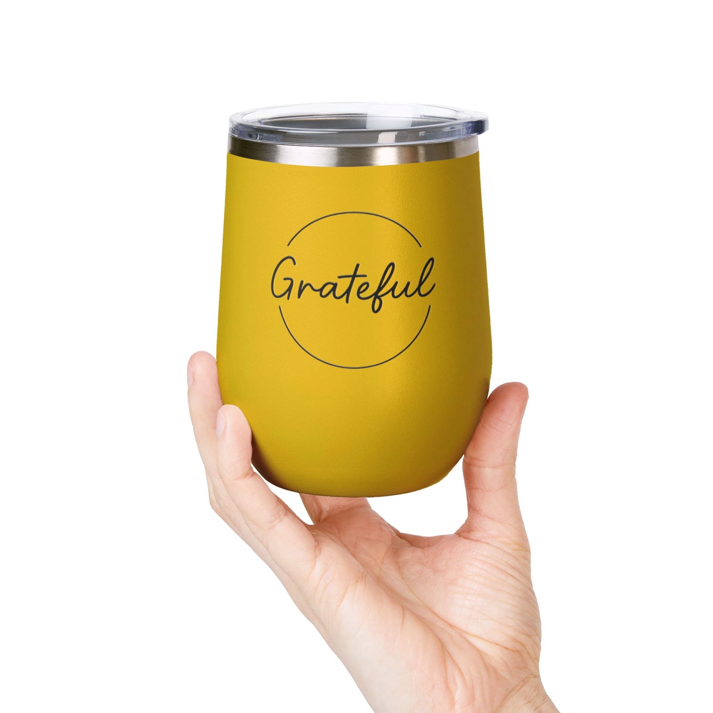 Grateful Wine Tumbler | 12oz Stainless Steel Insulated Cup, Birthday Gift, Wine Lover's Gift, Outdoor Events, Bachelorette Party Favor
