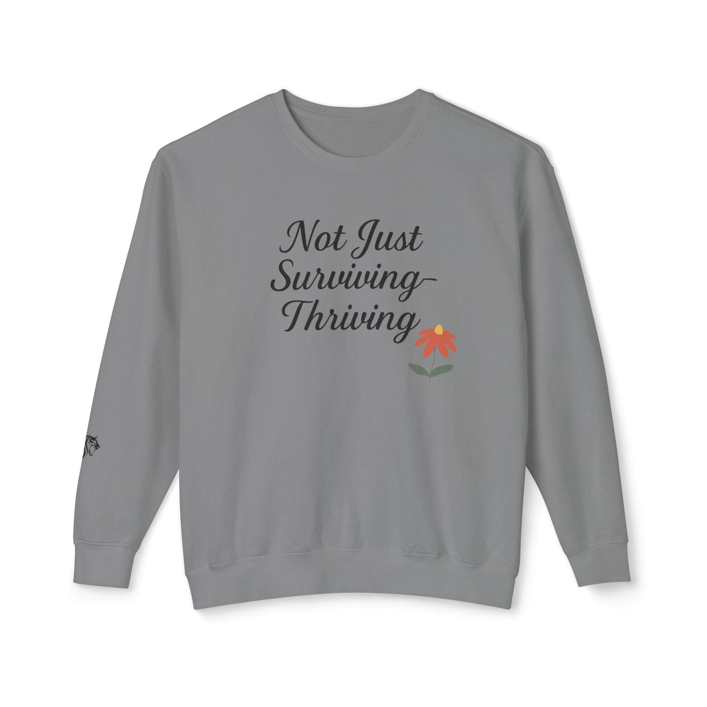 DV Awareness Crewneck Sweatshirt - Not Just Surviving, Thriving, Cozy for Resilience, Encouragement, Everyday Wear, Self-Care