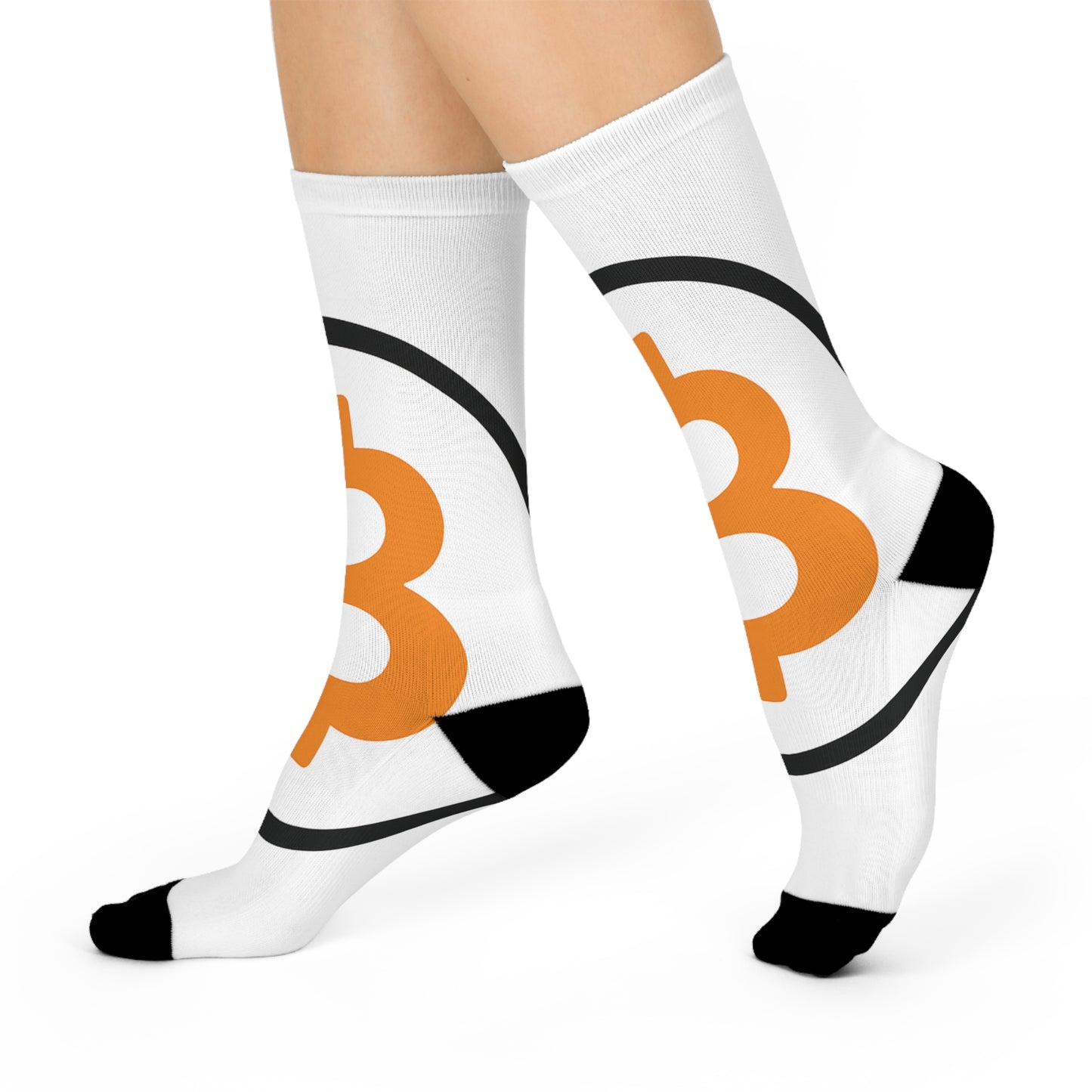Bitcoin-themed Cushioned Crew Socks, Gift for Crypto Enthusiasts, Trendy Socks, Unique Socks, Cryptocurrency Accessories