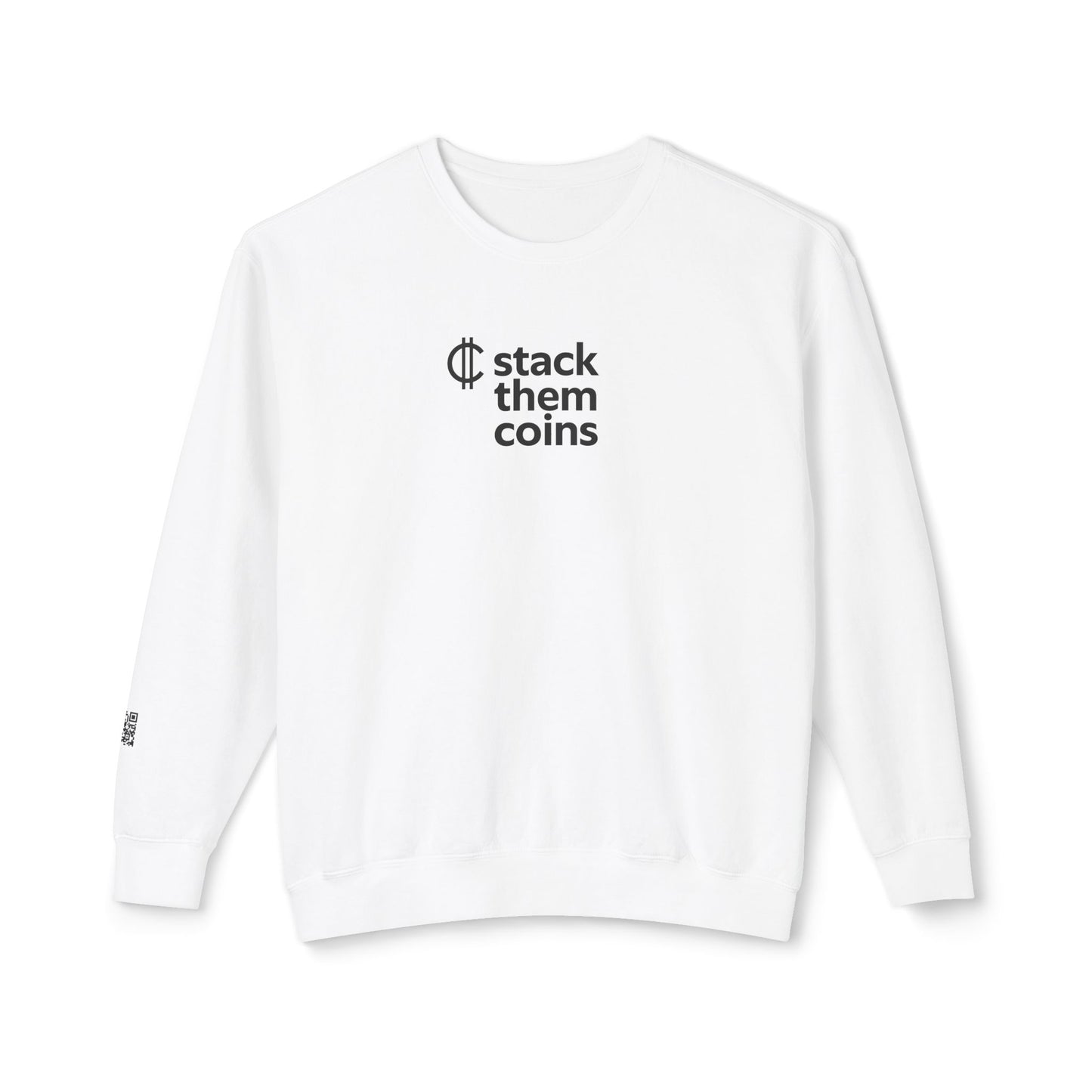 Cryptocurrency/Bitcoin Crewneck Sweatshirt - Stack Them Coins, Cozy for Saving, Crypto Enthusiast, Everyday Wear, Bitcoin Enthusiast