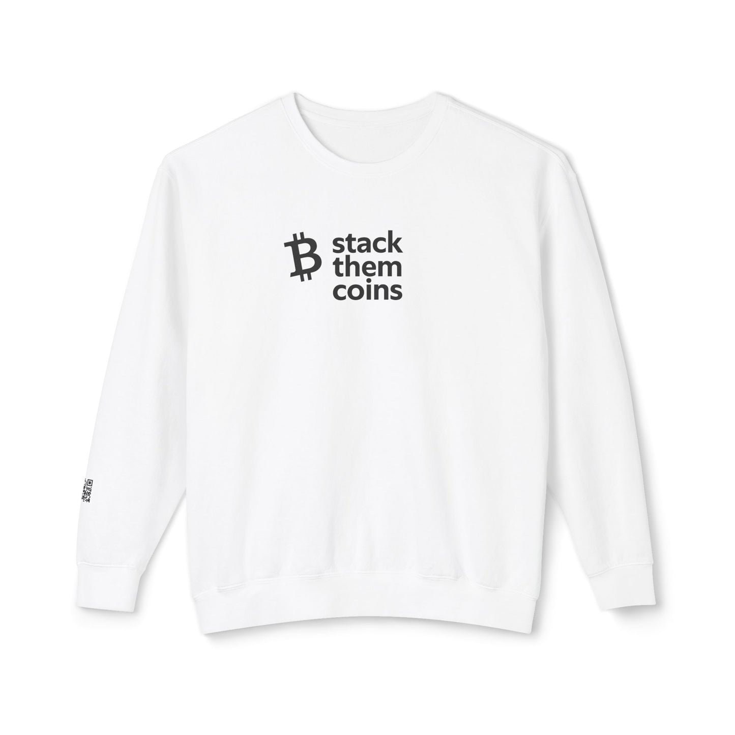 Bitcoin/Cryptocurrency Crewneck Sweatshirt - Stack Them Coins, Cozy for Saving, Crypto Enthusiast, Everyday Wear, Bitcoin Enthusiast