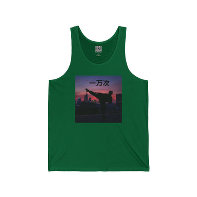 "Ten Thousand Times" Chinese - Jersey Tank with Inspirational Design, Cool Athletic Wear, Casual Summer Top, Perfect Gift for Fitness Lovers, Stylish Graphic Tee