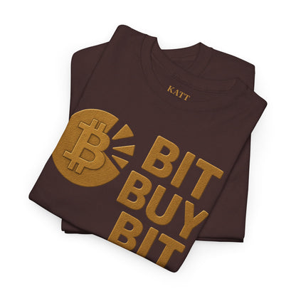 Camiseta unisex de algodón grueso con la frase "Bit Buy Bit" (Bitcoin)