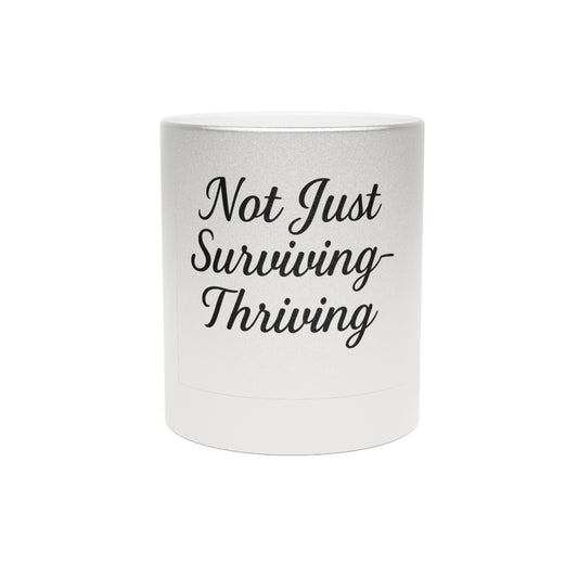 Survivor Metallic Mug - Gold/Silver Coffee Cup, DV Awareness, Thriving Mug