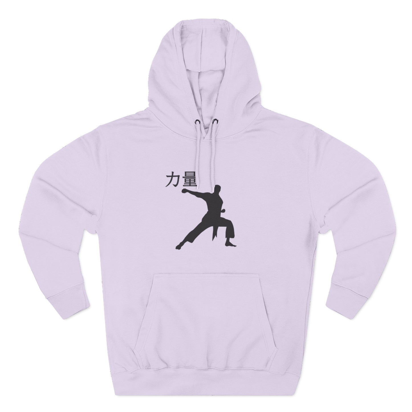 Martial Arts Silhouette Hoodie — Strength (力量) Graphic Fleece