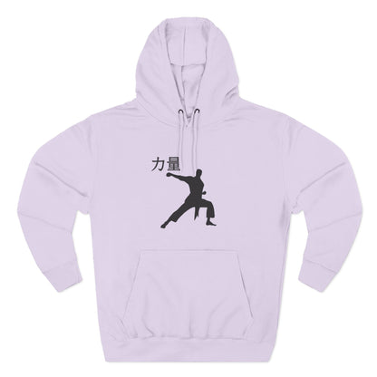 Martial Arts Silhouette Hoodie — Strength (力量) Graphic Fleece