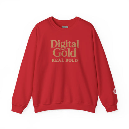 Sudadera de cuello redondo con diseño dorado digital: moda acogedora, regalo para amantes de la tecnología, cumpleaños y ropa informal, comodidad y estilo para el día a día. 