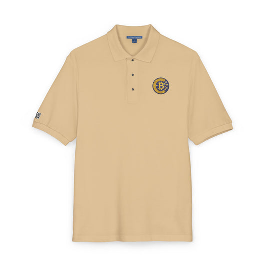 Crypto-Bitcoin Embroidered Polo Shirt, Casual Wear, Gift for Him, Everyday Outfit, Golf Fashion