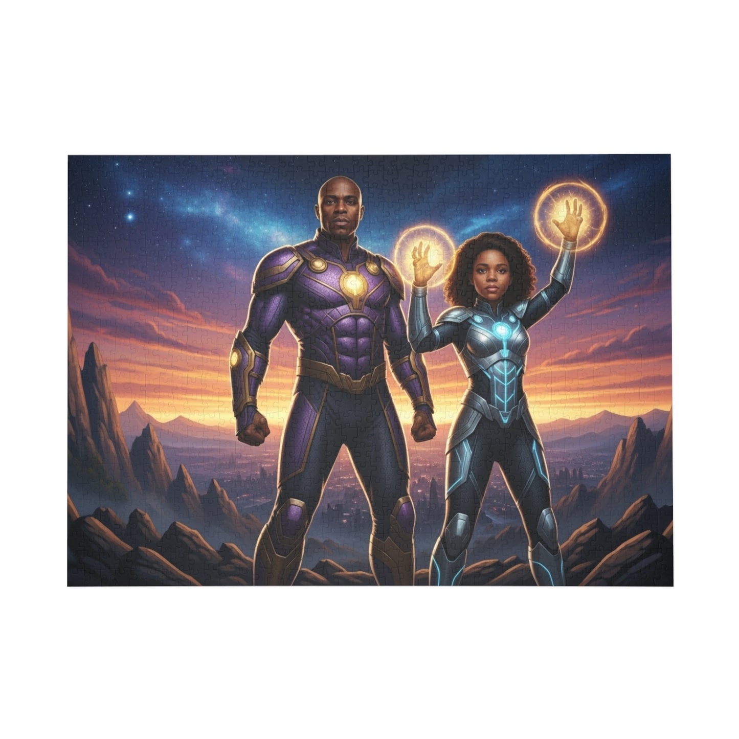 Vortex & Vector Superhero Puzzle;  - Father & Daughter Superhero Team, Fun for Game NightPuzzle Lovers, Mythical Puzzle