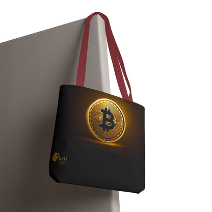Bolsa de criptomonedas, bolsa de Bitcoin, regalo ecológico, diseño AOP, ideal para amantes de la tecnología.