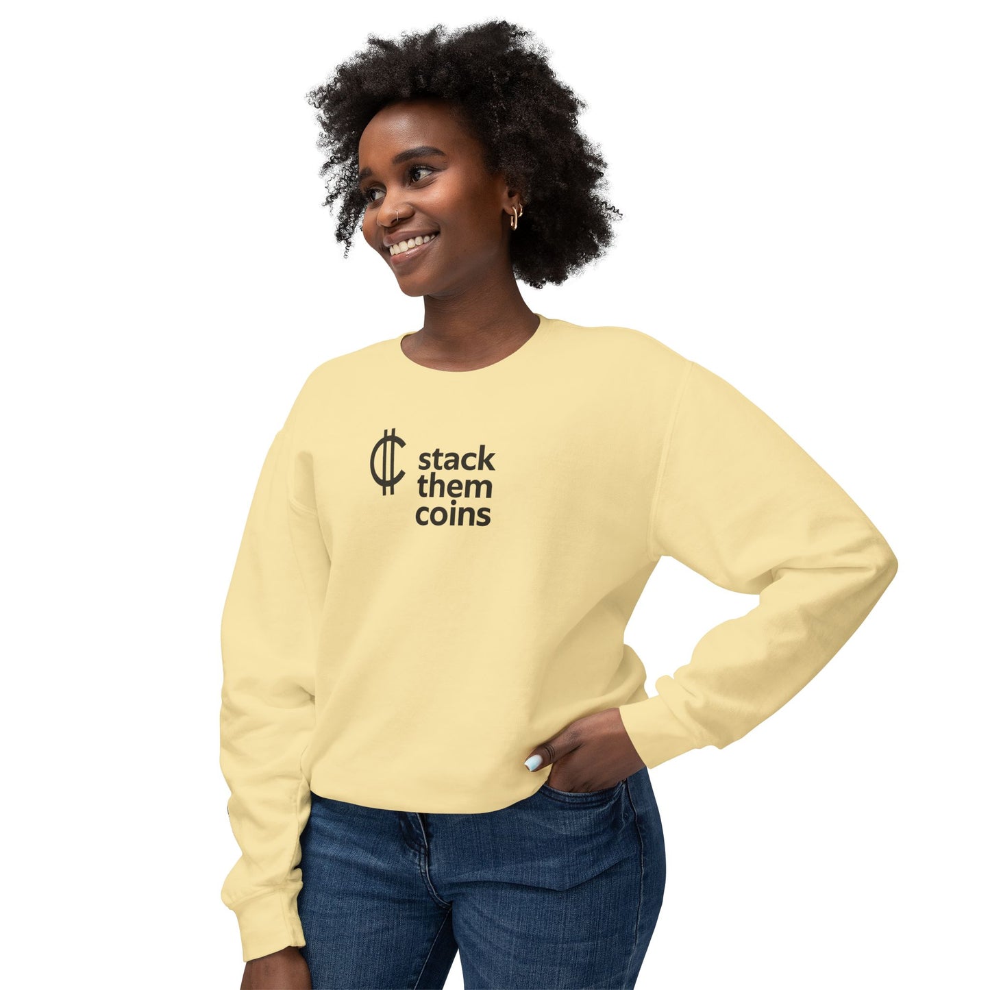 Cryptocurrency Crewneck Sweatshirt - Stack Them Coins, Cozy for Saving, Crypto Enthusiast, Everyday Wear,