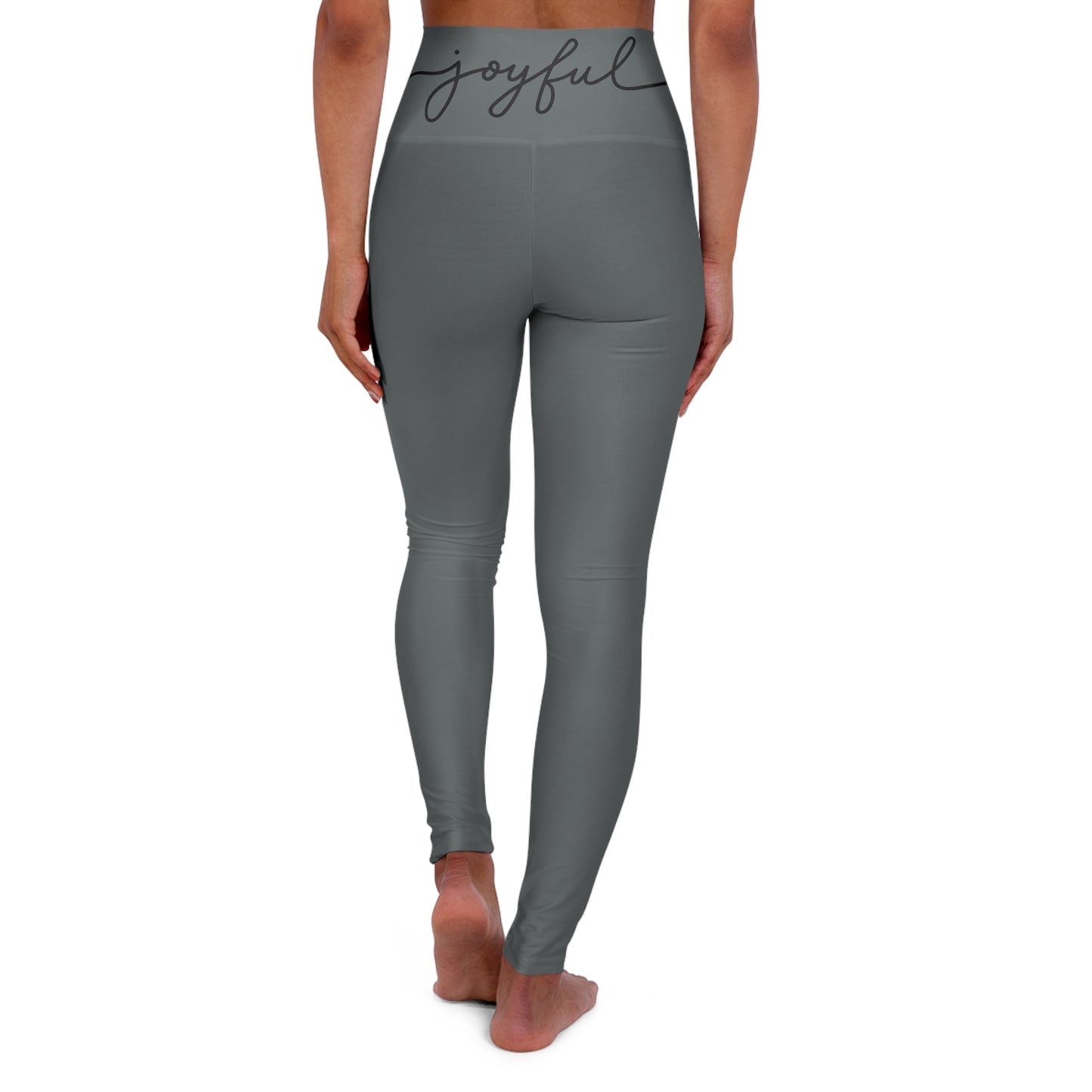 Joyful - High Waisted Yoga Leggings with Joyful Design | Soft Stretchy Activewear for Workouts, Yoga, Leisure, Fitness, Gifts