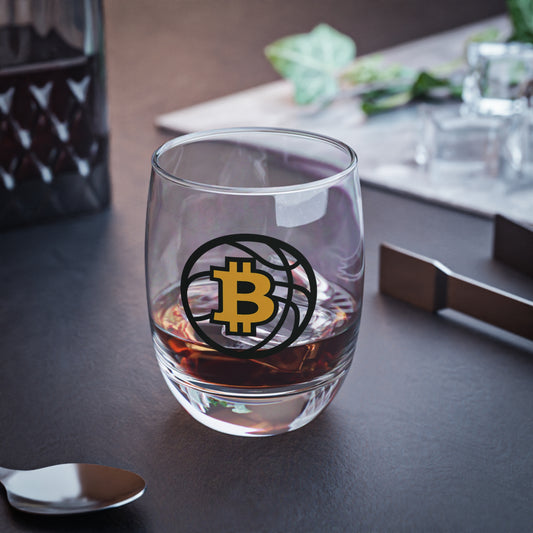 Bitcoin Basketball Whiskey Glass, Sports Lovers, Home Bar Essentials, Crypto Drinkware, Perfect for Gifting