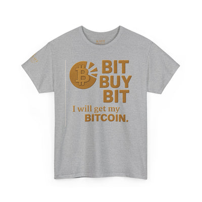 Camiseta unisex de algodón grueso con la frase "Bit Buy Bit" (Bitcoin)
