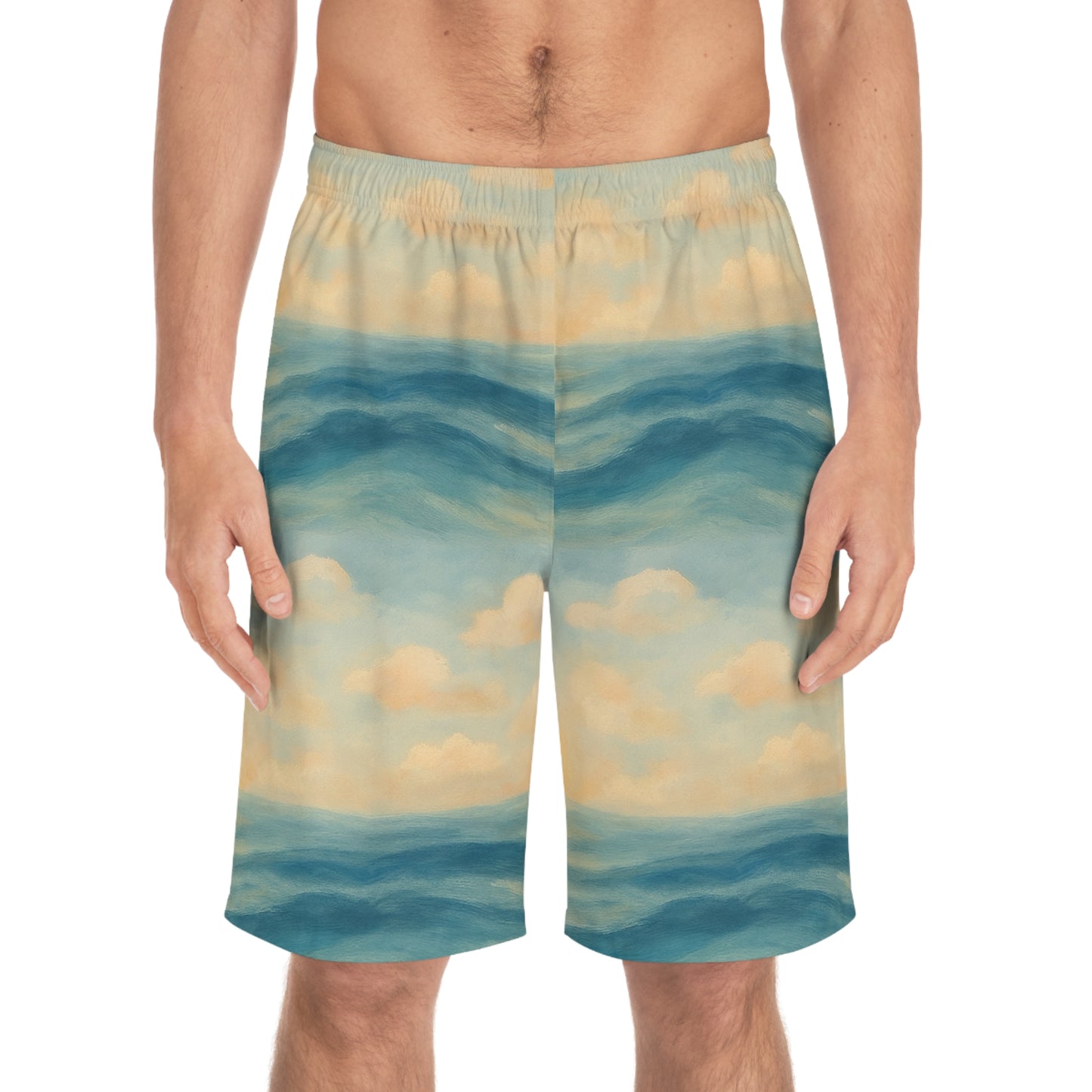 Ocean Waves Men's Board Shorts | Summer Beachwear, Swim Trunks, Vacation Apparel, Surf Style, Pool Party Essentials