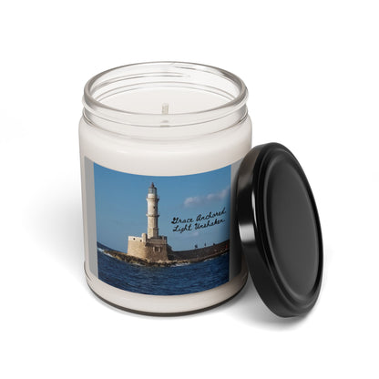 "Grace" Lighthouse 9oz Scented Soy Candle — Nautical Coastal Home Fragrance