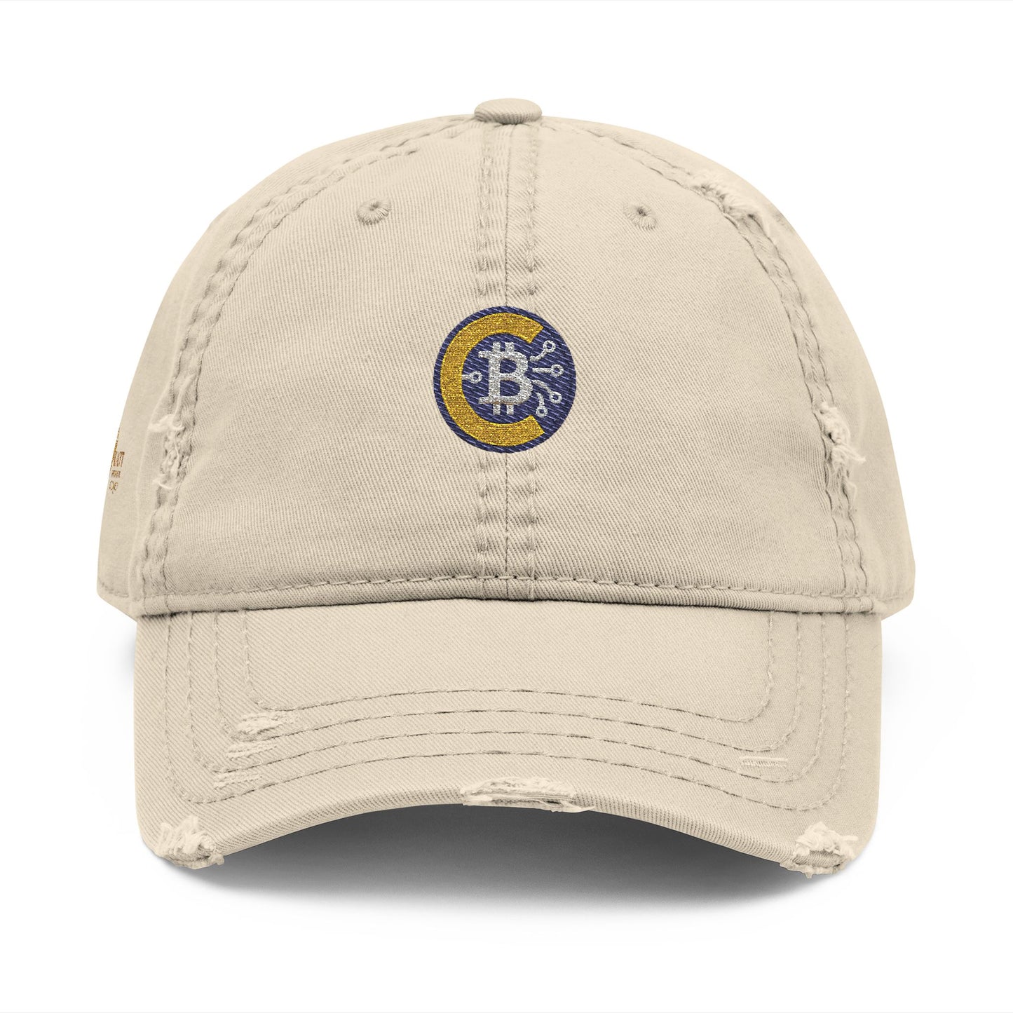 Bitcoin Hat; Distressed Hat with Bitcoin Embroidery, Casual Cap, Tech Enthusiasts, Adjustable Unisex Hat