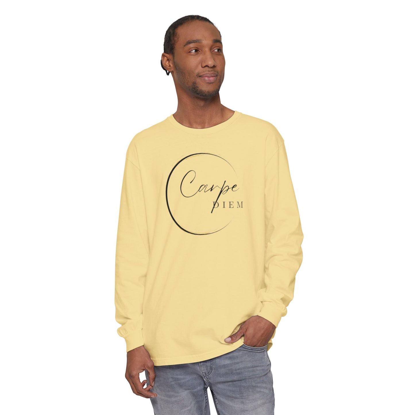 Carpe Diem Long Sleeve T-Shirt, Motivational Tee, Unisex Fashion, Everyday Wear, Gift for Friends, Relaxed Fit