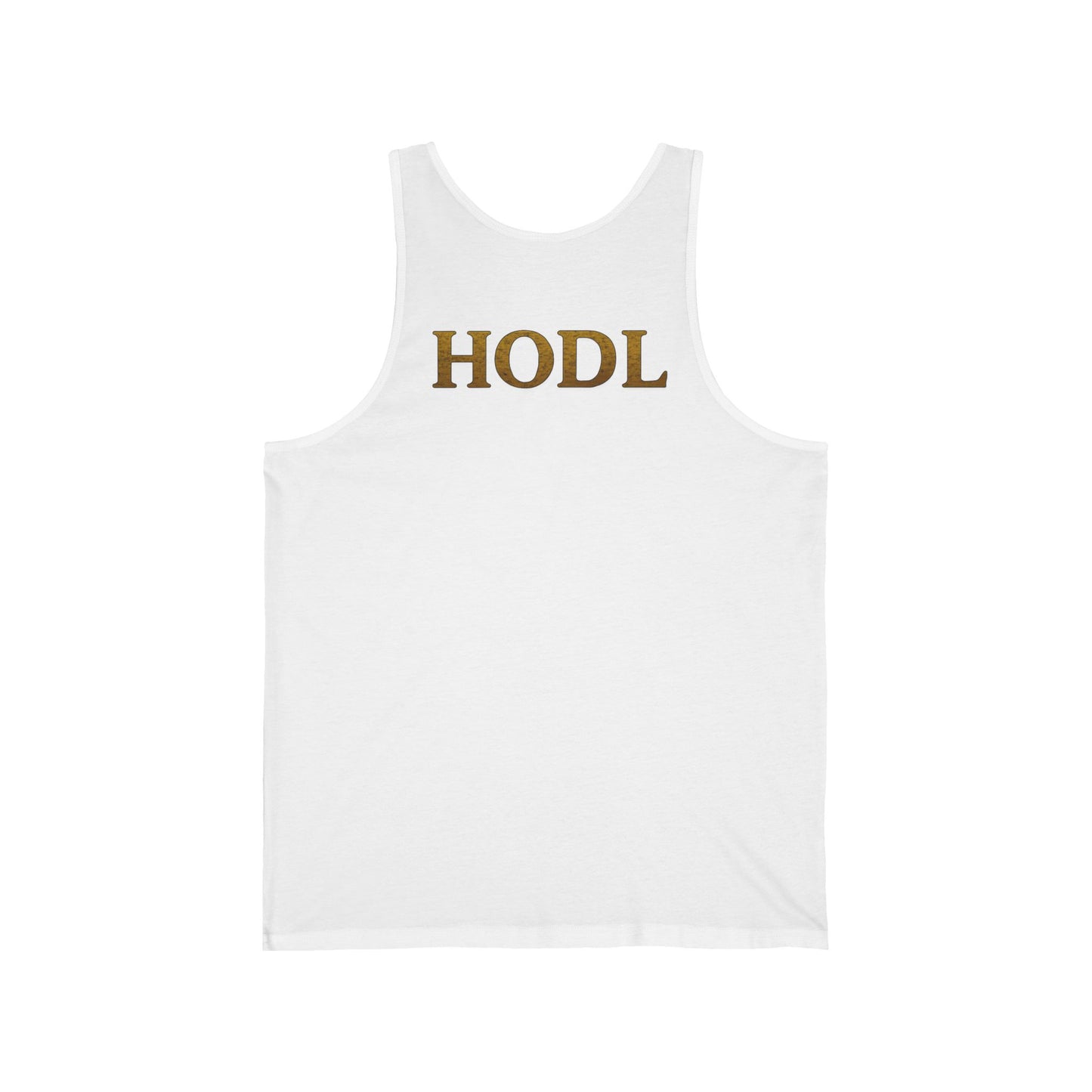 Bitcoin HODL Unisex Jersey Tank - Crypto Enthusiast Top, Summer Wear, Graphic Tee, Gift for Investors, Casual Fitness Shirt