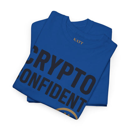 Camiseta unisex de algodón grueso Crypto Confident: amantes de las criptomonedas, ropa informal, entusiastas de la tecnología, camisetas de criptomonedas