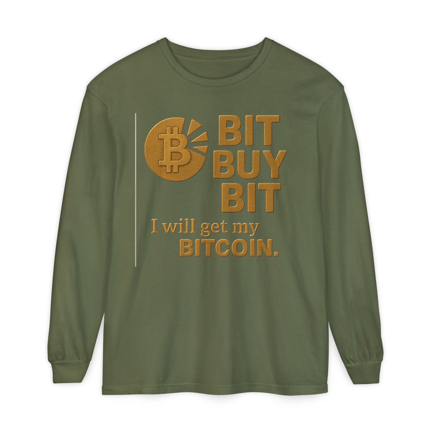 Bit by Bit - Get Bitcoin; Cryptocurrency Long Sleeve T-Shirt - Casual Wear, Minimalist Style, Everyday Comfort, Streetwear Essentials