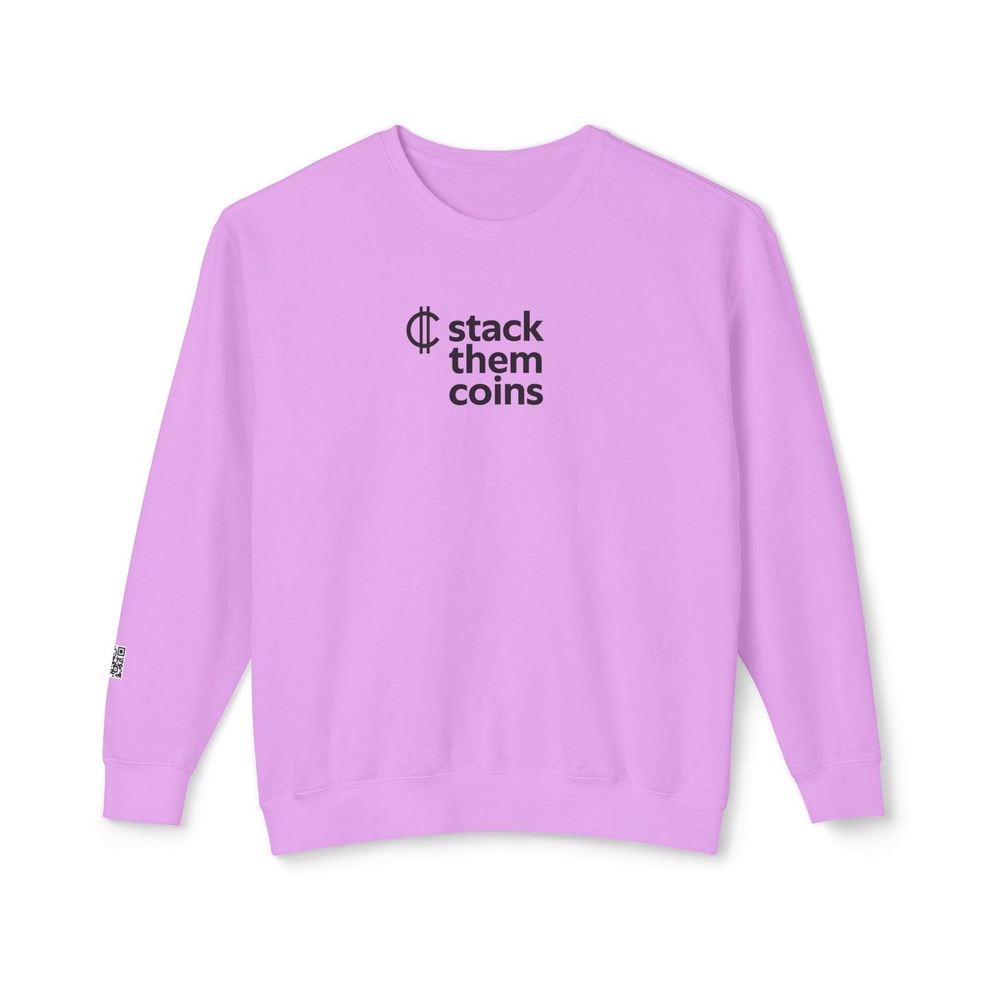 Cryptocurrency/Bitcoin Crewneck Sweatshirt - Stack Them Coins, Cozy for Saving, Crypto Enthusiast, Everyday Wear, Bitcoin Enthusiast