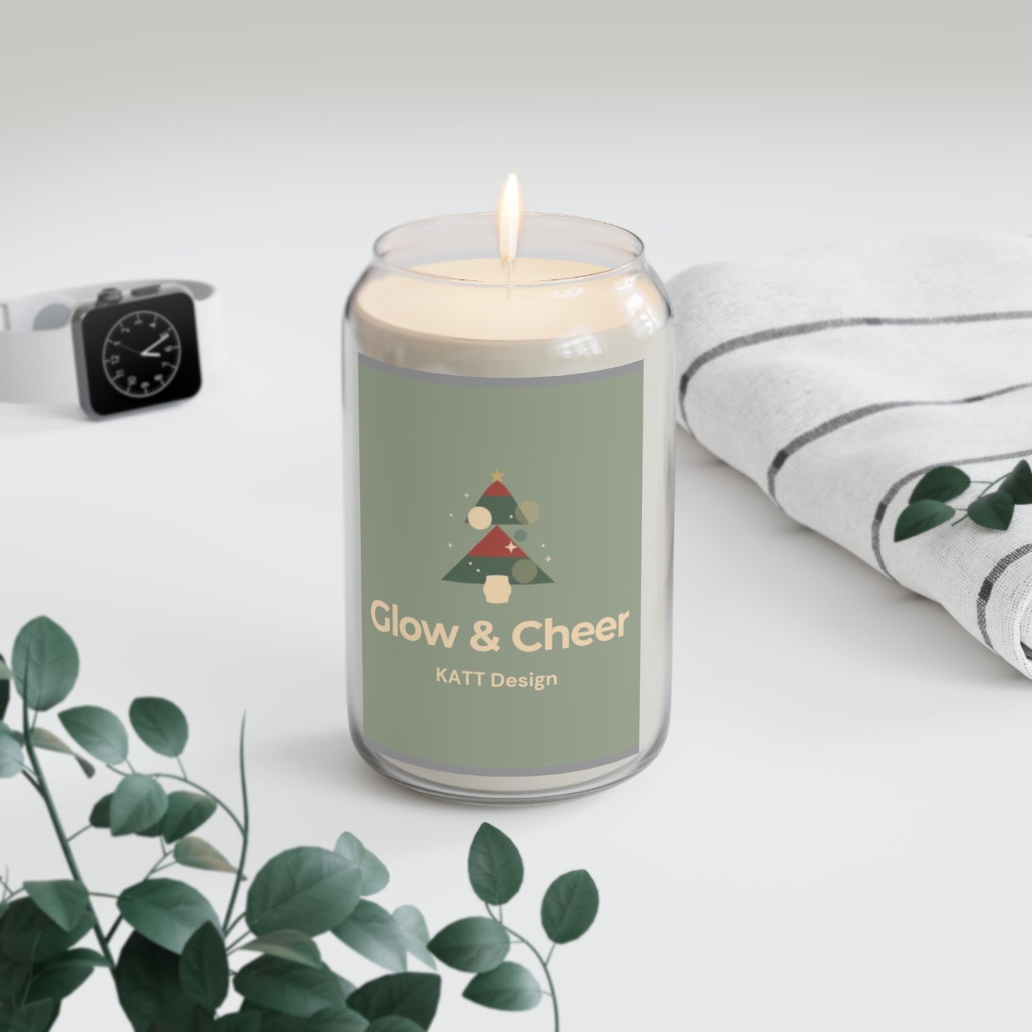 LIMITED Time - Holiday Soy Candle - "Glow & Cheer" Christmas Tree Scented Candle (13.75oz)