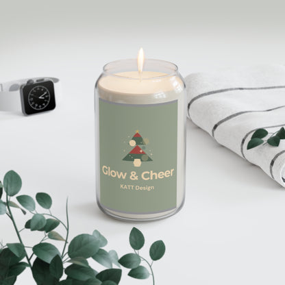 LIMITED Time - Holiday Soy Candle - "Glow & Cheer" Christmas Tree Scented Candle (13.75oz)