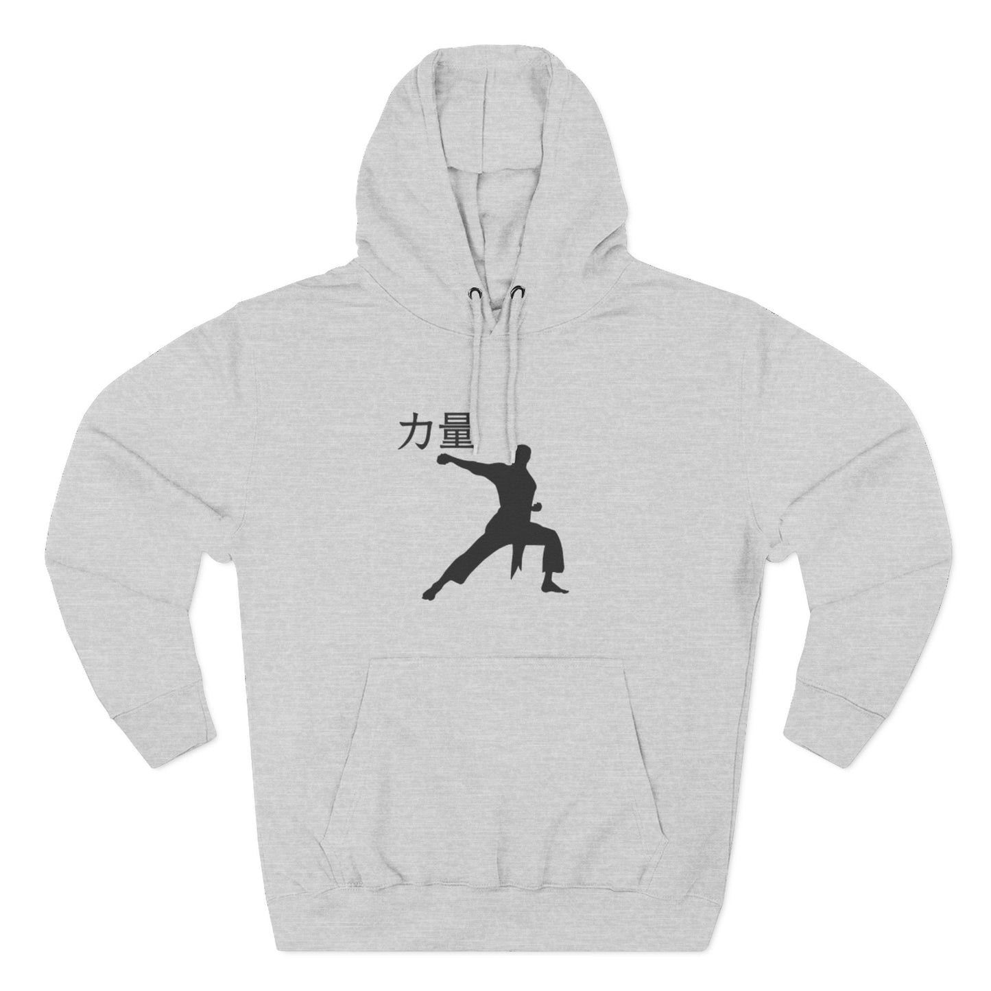Martial Arts Silhouette Hoodie — Strength (力量) Graphic Fleece