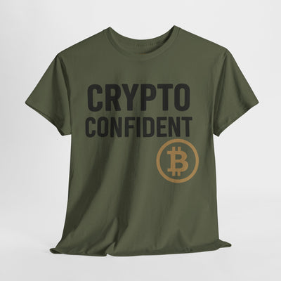 Camiseta unisex de algodón grueso Crypto Confident: amantes de las criptomonedas, ropa informal, entusiastas de la tecnología, camisetas de criptomonedas