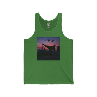 "Ten Thousand Times" Chinese - Jersey Tank with Inspirational Design, Cool Athletic Wear, Casual Summer Top, Perfect Gift for Fitness Lovers, Stylish Graphic Tee