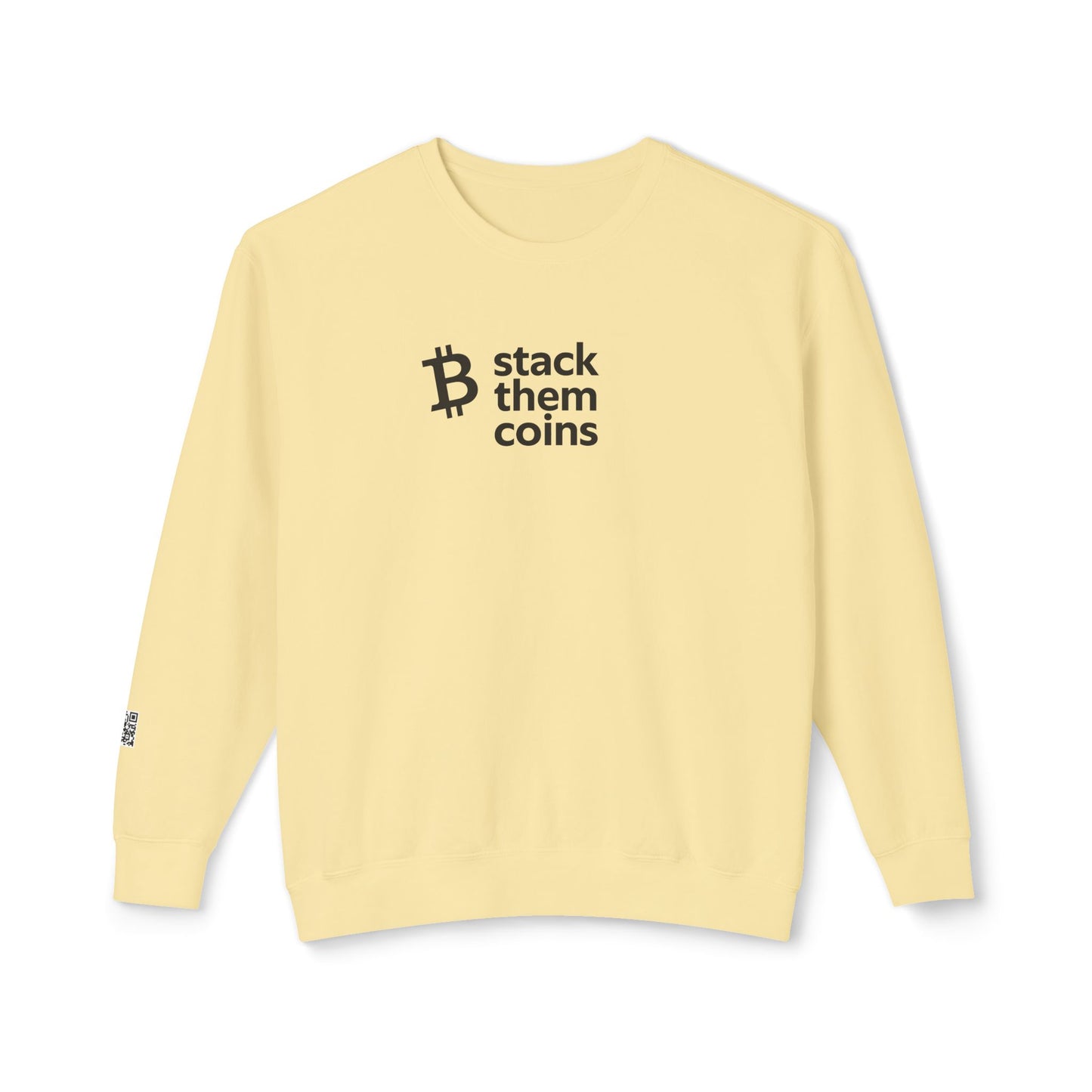 Bitcoin/Cryptocurrency Crewneck Sweatshirt - Stack Them Coins, Cozy for Saving, Crypto Enthusiast, Everyday Wear, Bitcoin Enthusiast