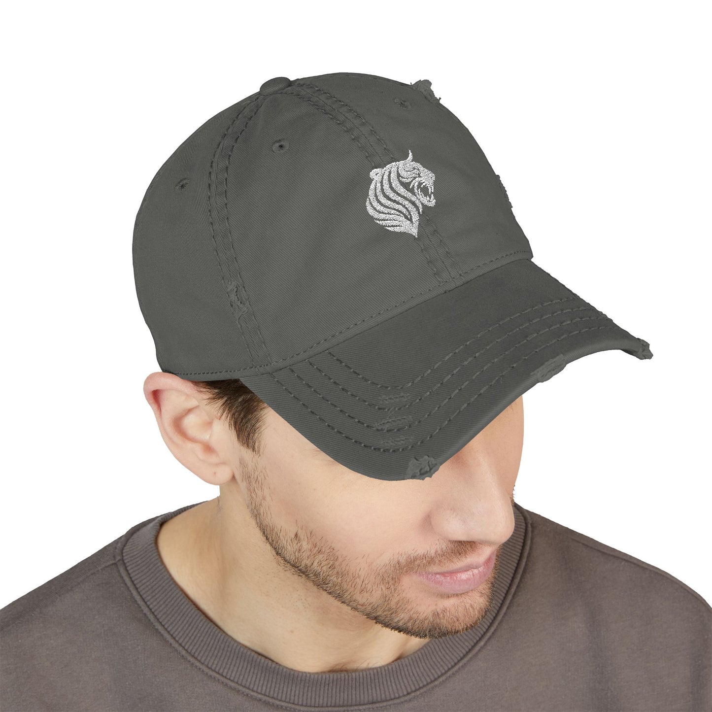 KATT Design, LLC; Distressed Hat with Embroidery, Casual Cap, Adjustable Hat